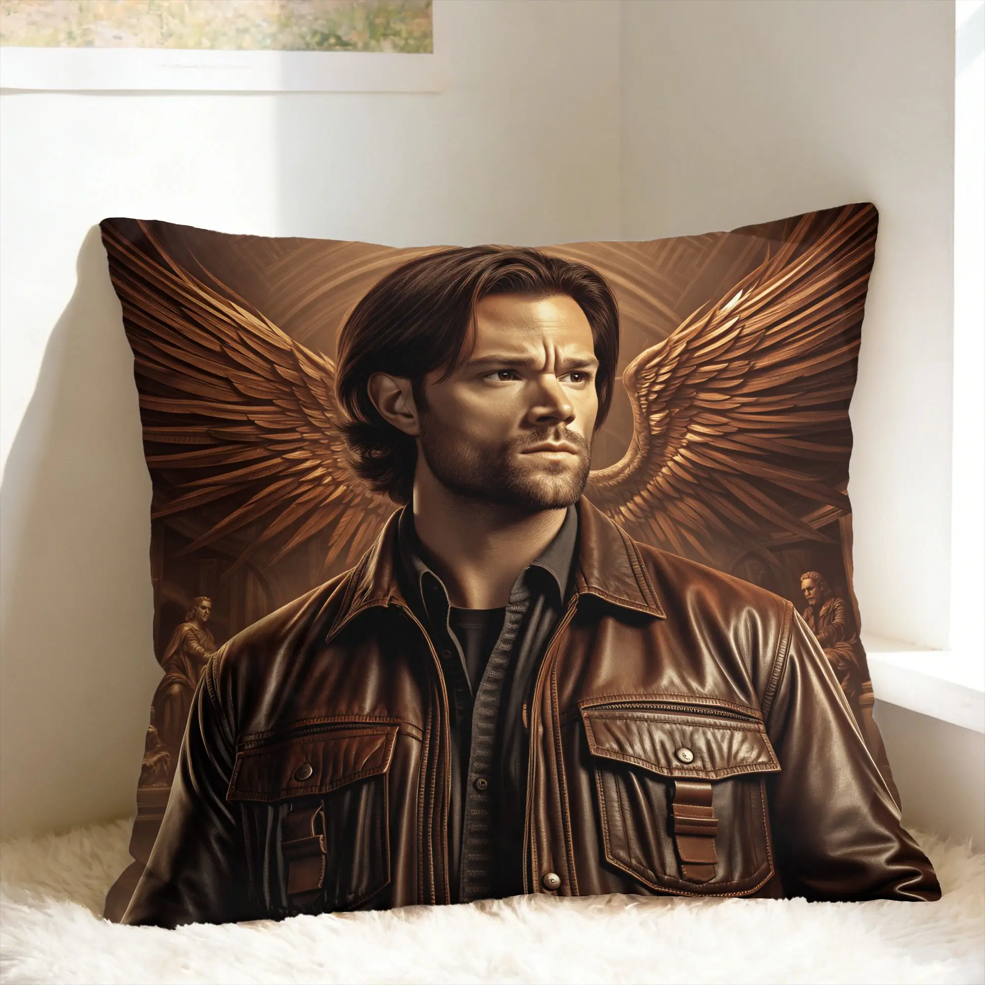 Sam Winchester Supernatural Pillow Case  Design Pillow Cover For Chair Sofa Home Decor Retro Trendy Pillowcases