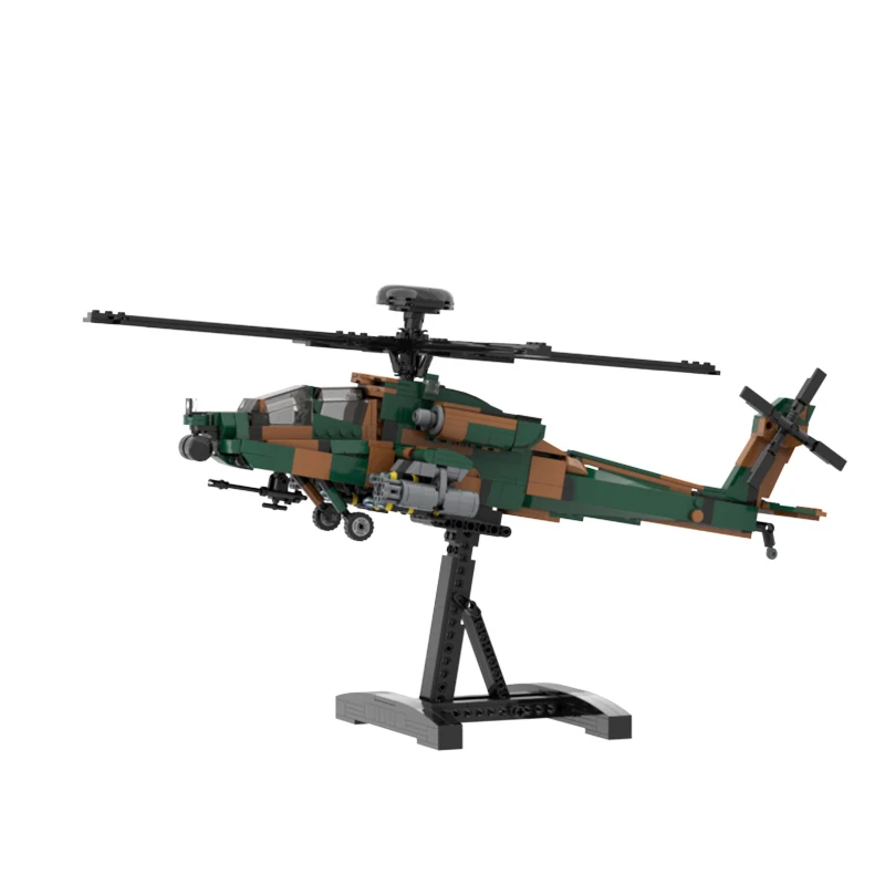 New Military Fighter Weapons AH-64D/E Helicopters MOC Building Block Armed Aircraft Model Set Bricks Toy for Boys Gifts