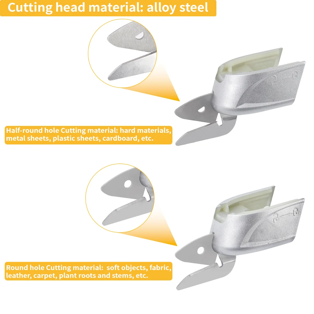 Cuchillas de repuesto inalámbricas para tijeras eléctricas, herramientas de sastre, 3 puntas de repuesto de acero, cabezal de corte duradero y multifuncional, para alfombras, telas, cuero y cartón.