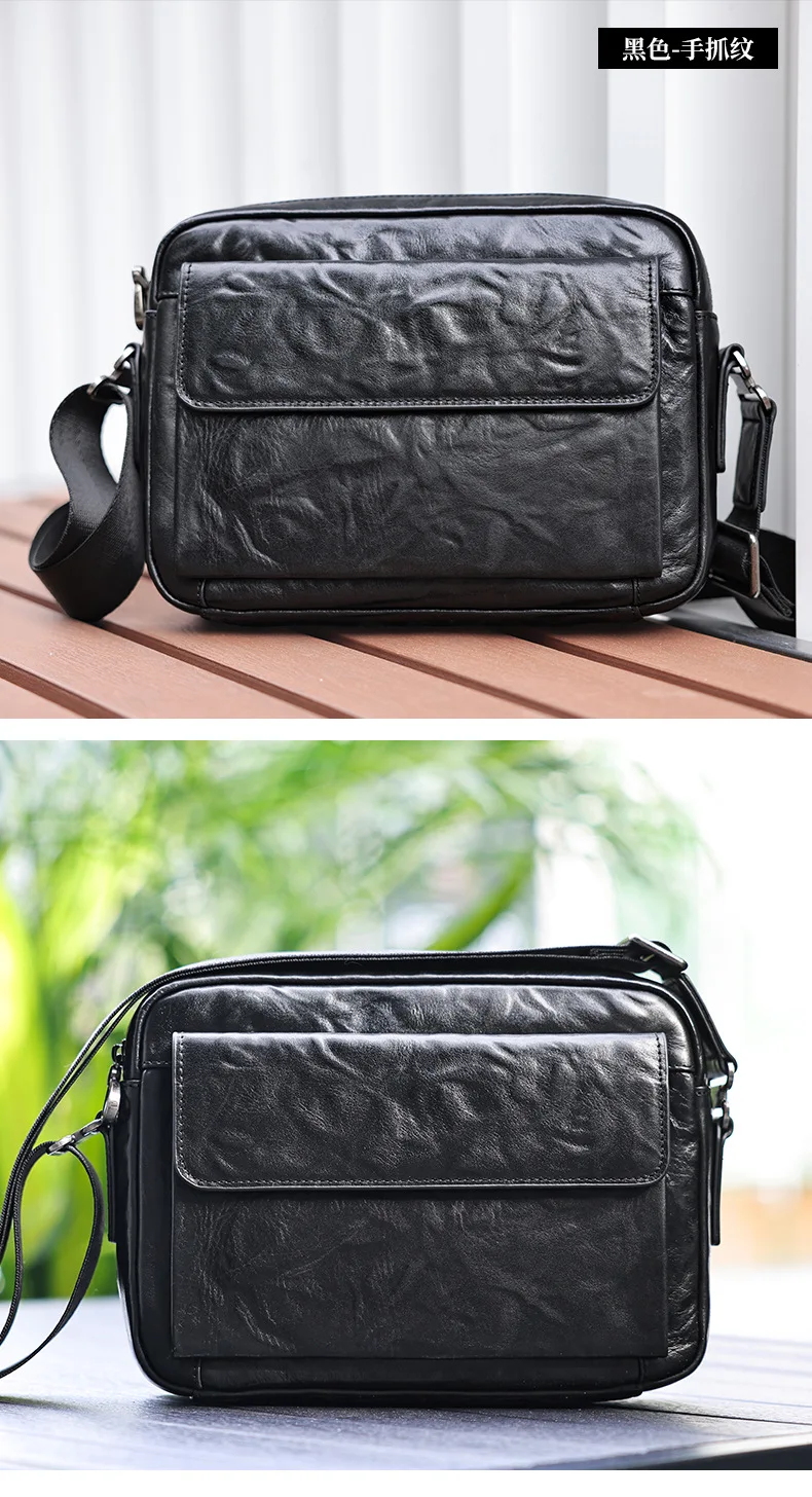 حقيبة يد من جلد البقر الحقيقي بمشبك وسحاب حقيبة يد عصرية للرجال والنساء حقيبة كتف كاجوال للفتيات والأولاد حقيبة كروس حقائب ساع