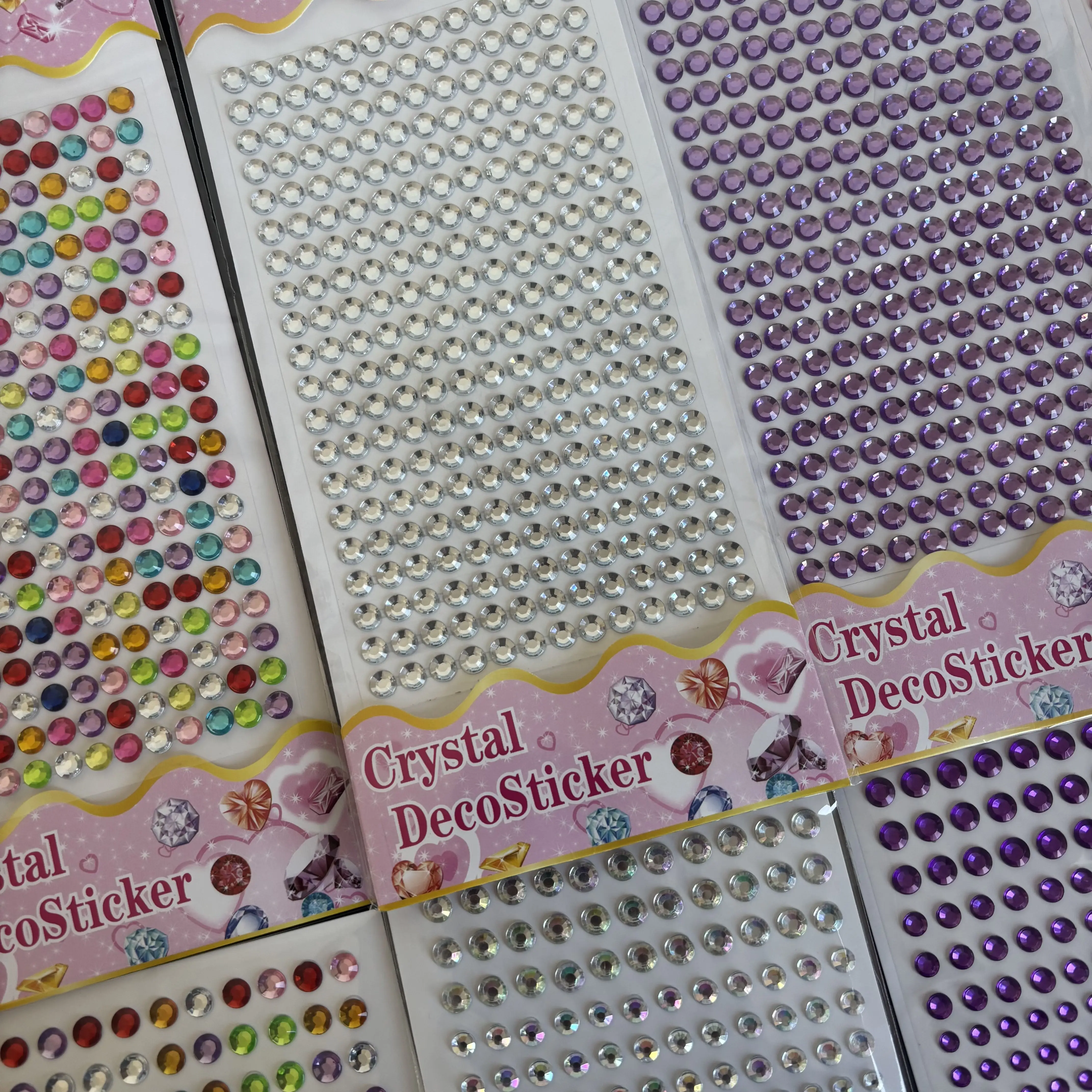 8 Round Diamond Stickers, Shiny Gemstones, Multi-Color Optional, Chain Stickers, Round Sparkling Crystal Stickers