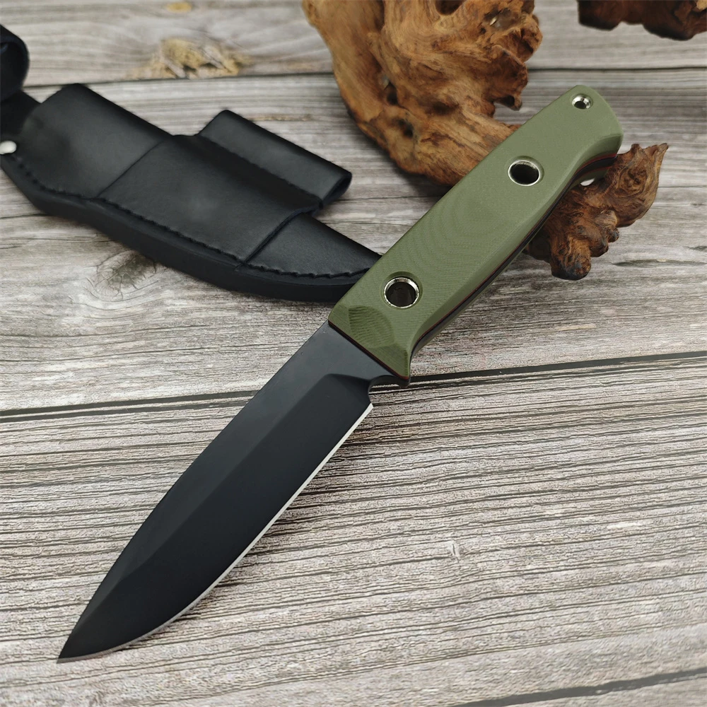 

BM 163-1 Bushcrafter Combat Military Straight Knife OD Green G10 Handle Drop-Point Plain Edge Tactical EDC Rescue Survival Tool