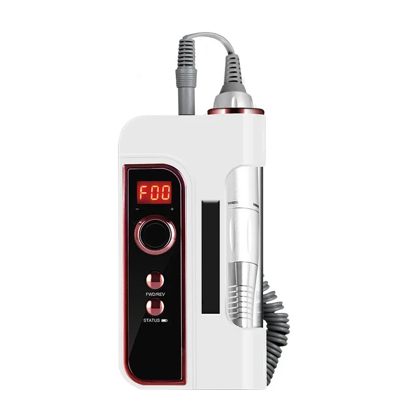 Cordless Mini elétrica unha polidor, pequeno teste escrito, sem escova unha removedor, 100V-240V, Novo