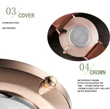 Rose Gold Waterproof Leather Watch #4