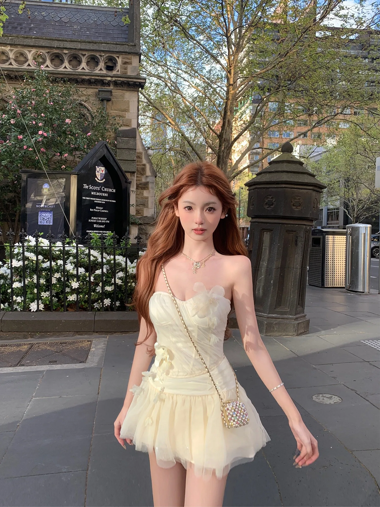 

Шкаф Lanlan's Dr cher, наряд для девочек, комплект с юбкой и многослойным верхом на бретельках, дышащий растительный цветочный принт