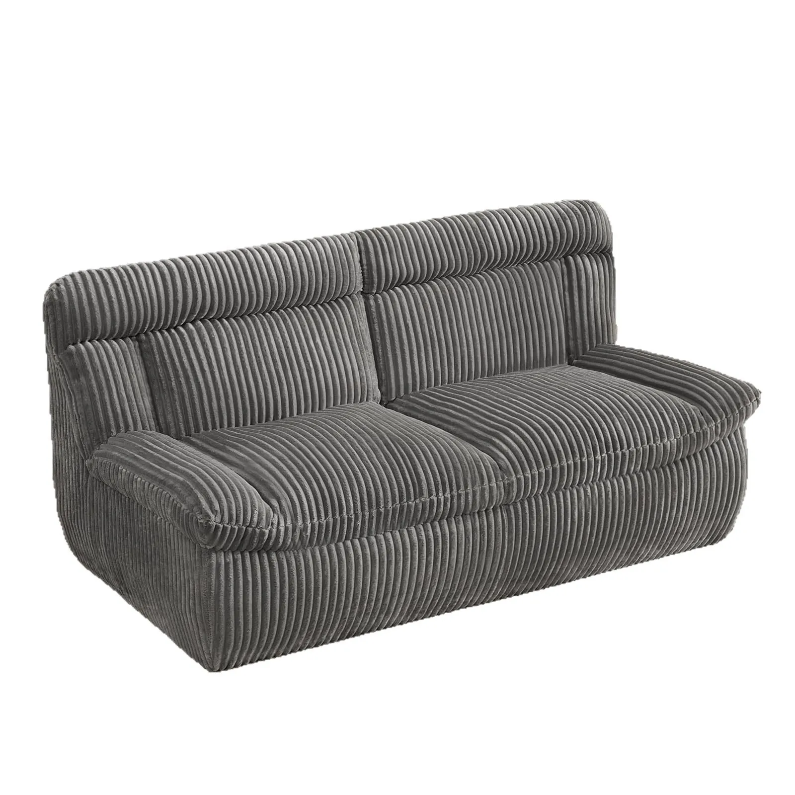 #Jumbo Corduroy Fabric 2 Seater Loveseat Modern Oversized Modular Lounge Couch with Layered Backrest for Living Room Furniture
