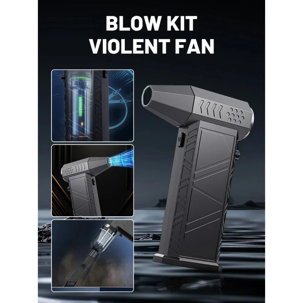 800000RPM New X9 Turbo Fan Upgrade Rechargeable Blower Brushless Air Blower Violent Fan Portable Dust Blower Electric Dryer - view 5