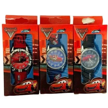 Cartoon Kind Horloge Spiderman Auto Speelgoed Horloges Mickey Minnie Kind Horloges Pu Band Quartz Polshorloge Meisje Jongen Kerstcadeaus