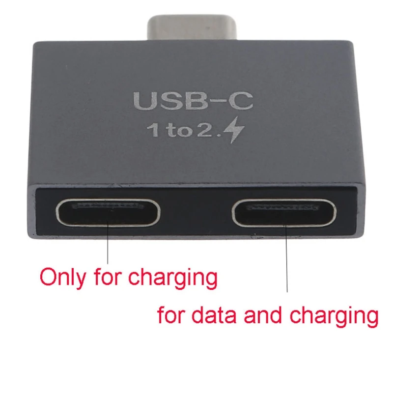 Q1W2 USB C Male to Dual USB C Female Splitter Convter Adapter Connector for USB C PD Charger Powerbank Laptop Accessories