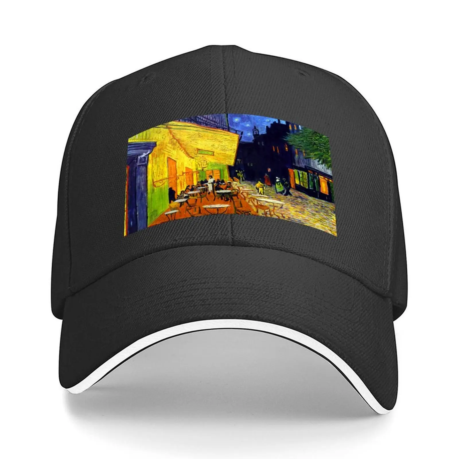 

Cafe Terrace at Night - Van Gogh Baseball Cap Big Size Hat Cosplay Golf Hat Rave Male Women's