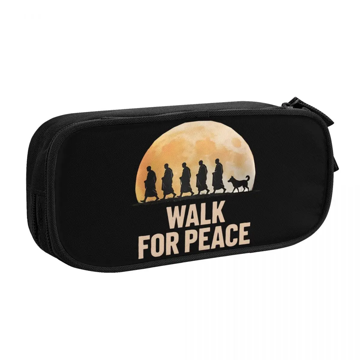 

Buddhist Monks Walk For Peace Pencil Cases Fashion Harmony Pen Holder Bags Student Large Storage Students School Gift Pencil Box