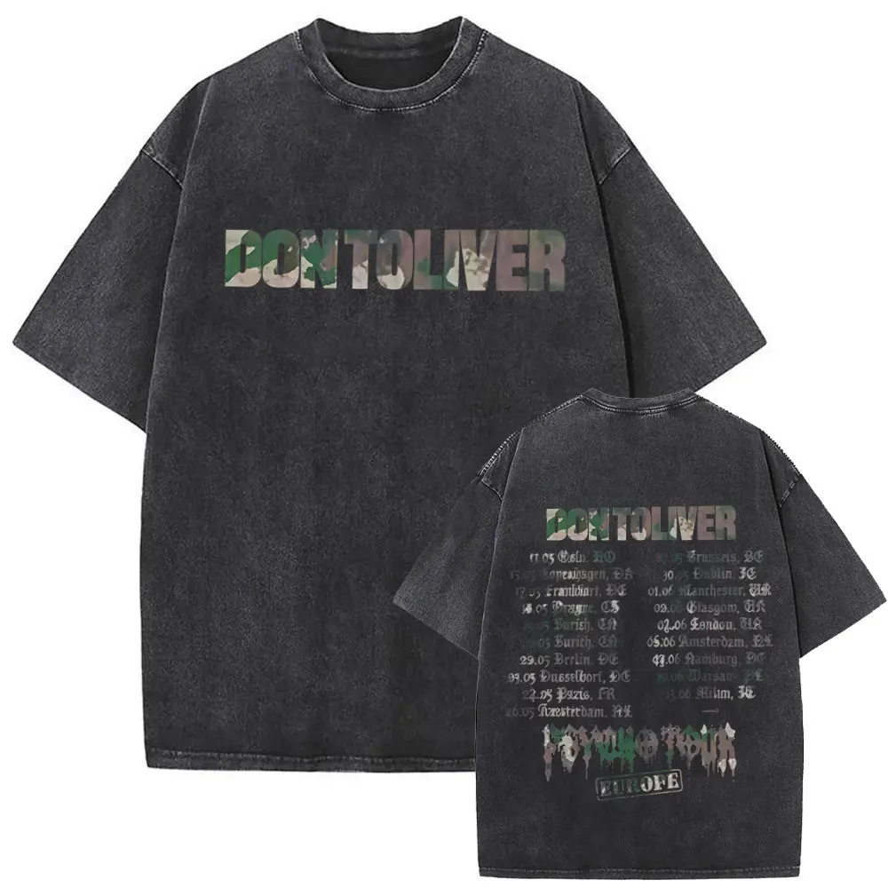Washed Vintage Rapper Don Toliver T-shirt Hardstone Psycho Tour 2026 Merch T-shirts Men Women Hip Hop Fashion Oversized T Shirts