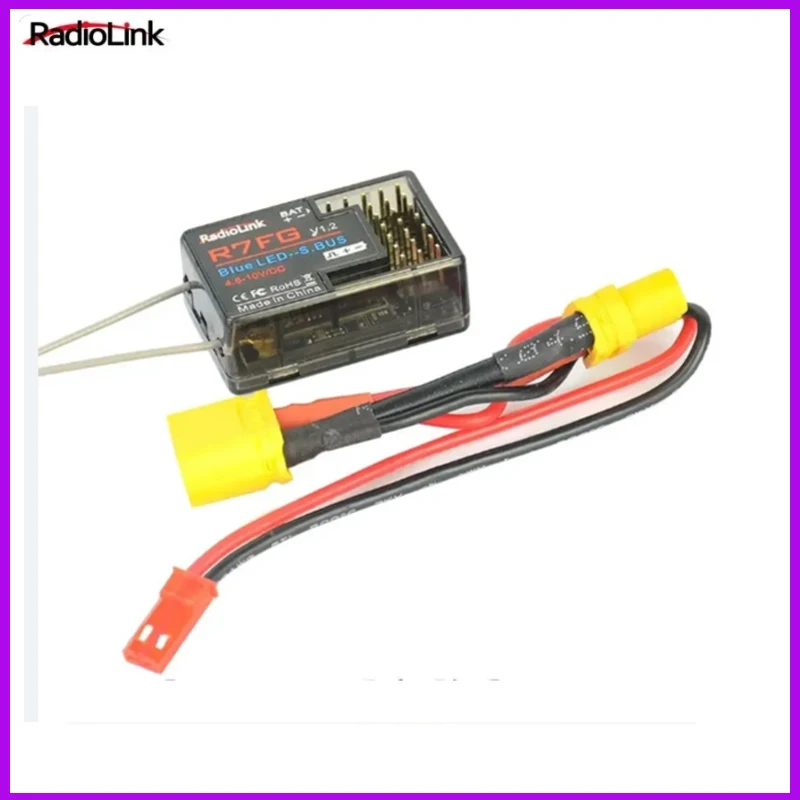 RadioLink R7FG 2.4GHz 7CH Dual Antenna Reciever High Voltage Integrated Gyro Version For Radiolinks RC6GS RC Transmitter