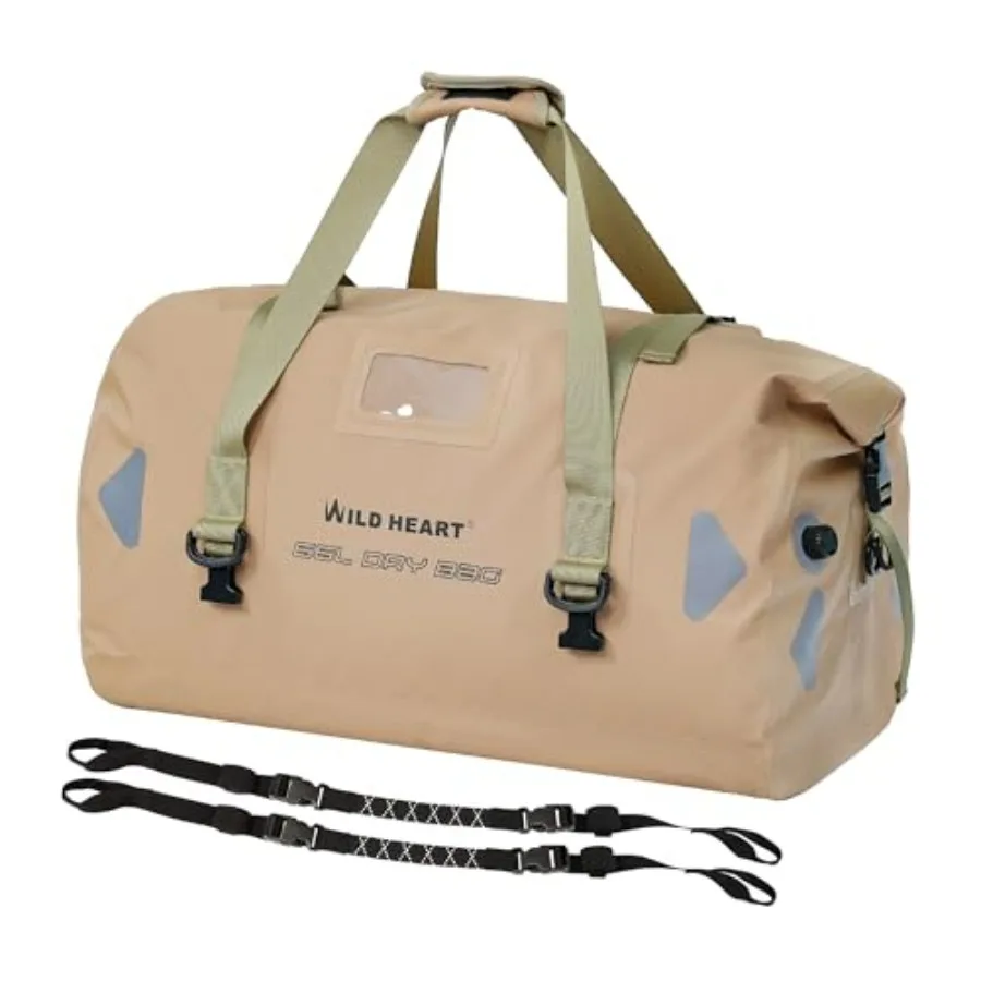 

Водонепроницаемая мотоциклетная сумка-баул WILD HEART из ПВХ 500D с двойным дном, веревочными ремнями и внутренним карманом, 40 л, 66 л, 100 л, для каякинга