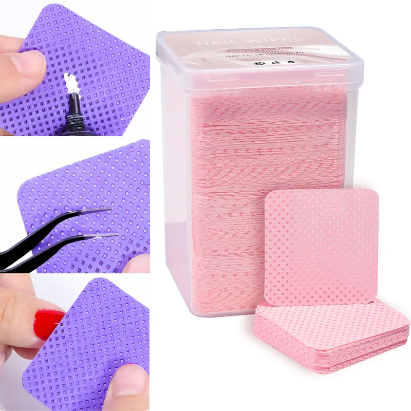 300/200/100pcs Lint-ฟรีเล็บ Remover ผ้าเช็ดปากผ้าฝ้ายผ้าเช็ดทําความสะอาดกระดาษ UV เจลเล็บทําความสะอาดเครื่องมือทําความสะอาด