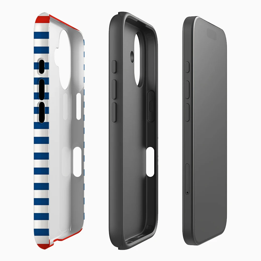 Red Accented Navy Stripes IPhone17 Must-Haves Phone Case for IPhone 17 16 15 14 13 12 Pro Max Plus Double-layer Back Cover