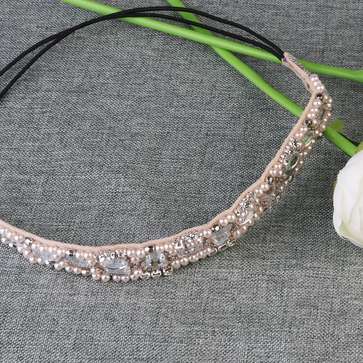 

Pearl Rhinestone Headdress Bridesmaid Hair Accessories Headband Crystal Hairbands