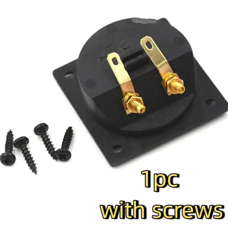 Gold Terminal Cup Black Square Shape Double Binding Post Type Speaker Box