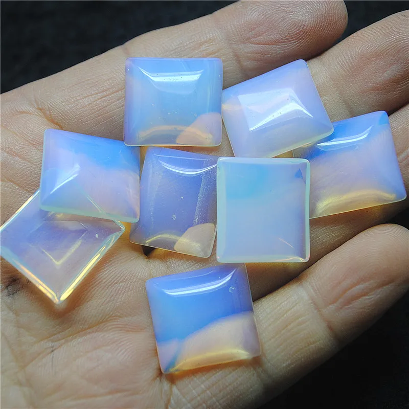 15PCS 10X10MM 12X12MM  New Glass Opal Cabochons Square Shape DIY Jewelry Accessories Good For YOUR Designs