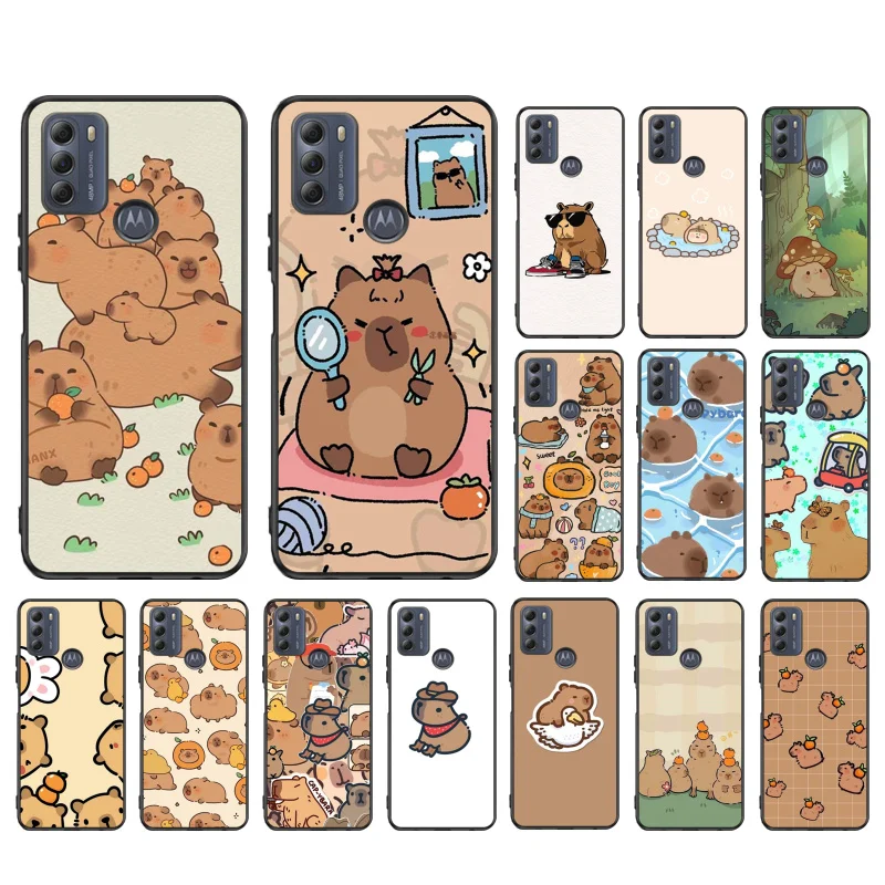 

Cute Cartoon Capybara Animal Case For Motorola Moto G Stylus 5G G Play G Power G 5G G Pure E20 E32 E40 E13 Edge 50 Pro 50 Fusion
