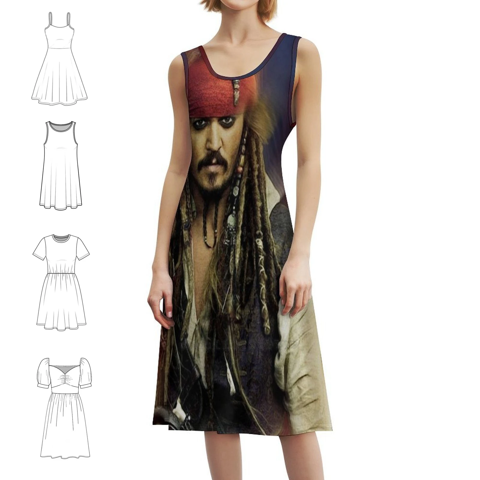 

Captain Jack Sparow Floral Smock Dress For Women Spring Summer Casual Dress For Party Actor Jack Sparow Xxx Mandala Johnny