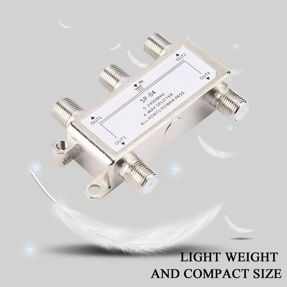 

SP-04 4 Way 5-2400MHz Satellite Antenna Cable TV Distributor F Type Splitter Home TV Equipments Signal Receiver for SATV/CATV