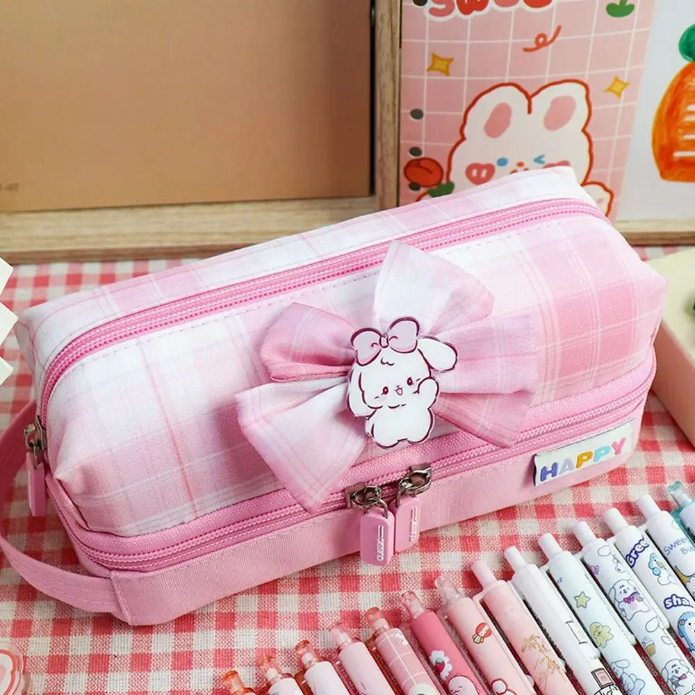 Sac de papeterie de grande capacité, dessin animé japonais Kawaii, étui à crayons durable et robuste, collection