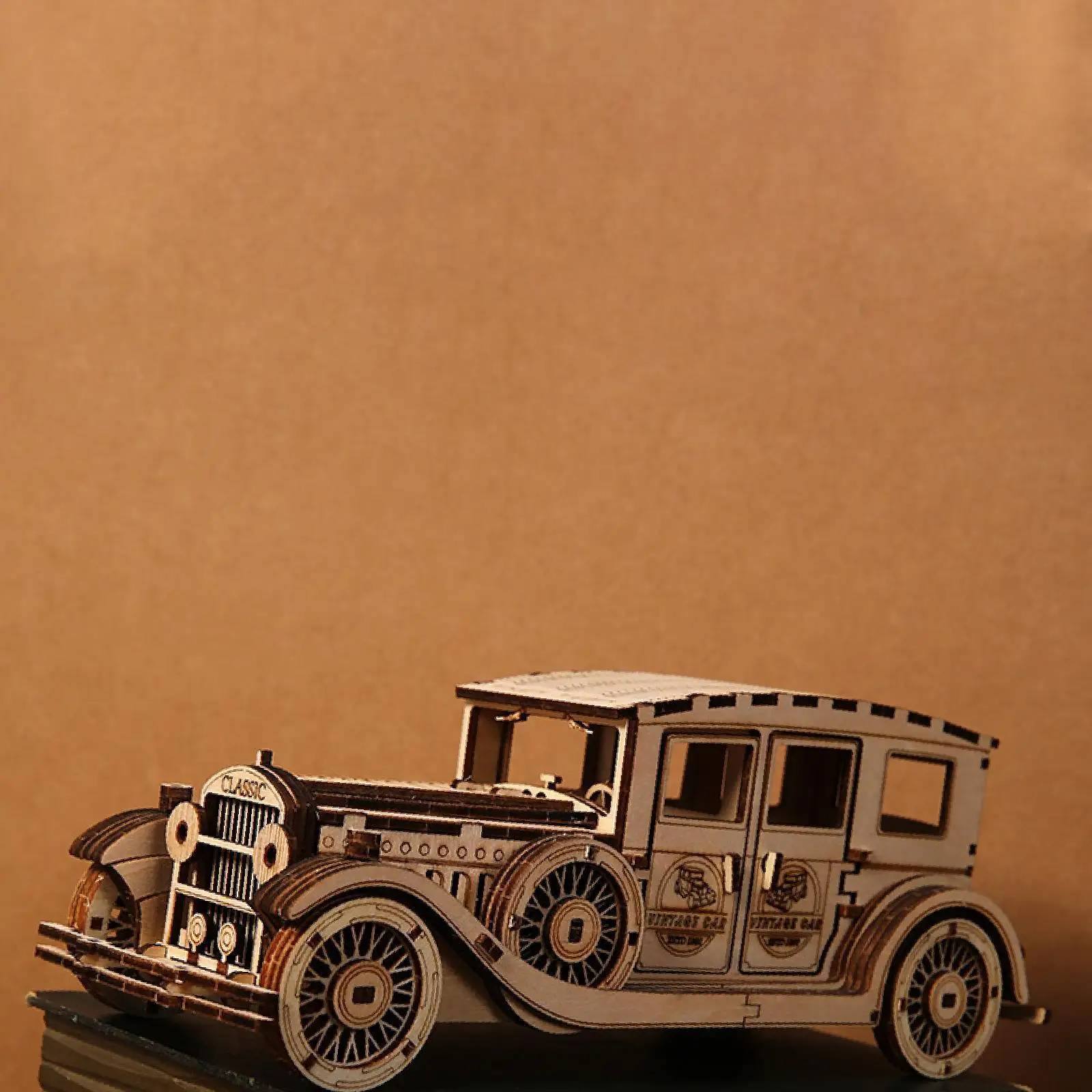 3D Wooden Classic Car Puzzle Jigsaw Toy,Mechanical Wood Model,Retro Car Model Building,for Kids Home Decoration Holiday Gifts