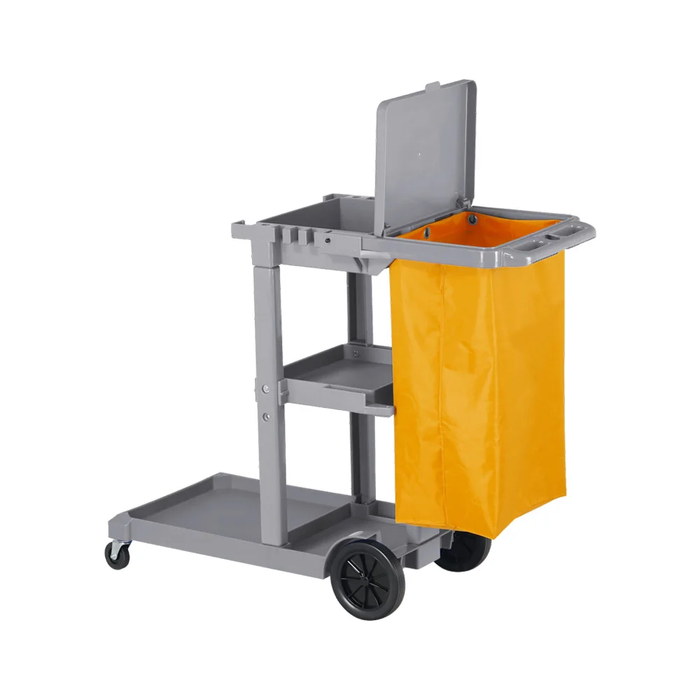 

2025Multipurpose Plastic Janitor Cart With Cover for Hospital Housekeeping
