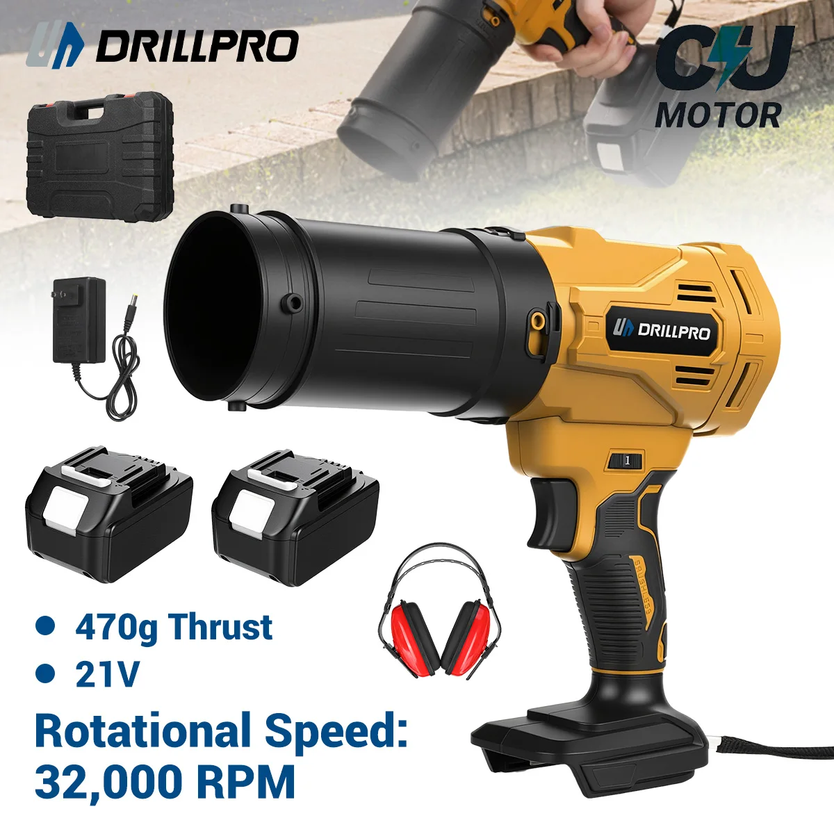 

Электрический вентилятор Drillpro 2000 Вт, струйный вентилятор, пыль, удаление снежного листа, беспроводной турбовентилятор, перезаряжаемый электроинструмент