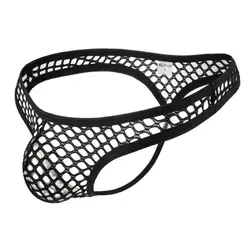 Big Mesh Underwear Men Sexy Thongs Transparent See Through Underpants G string Men T-back Panties Fishnet Gay Briefs for Man