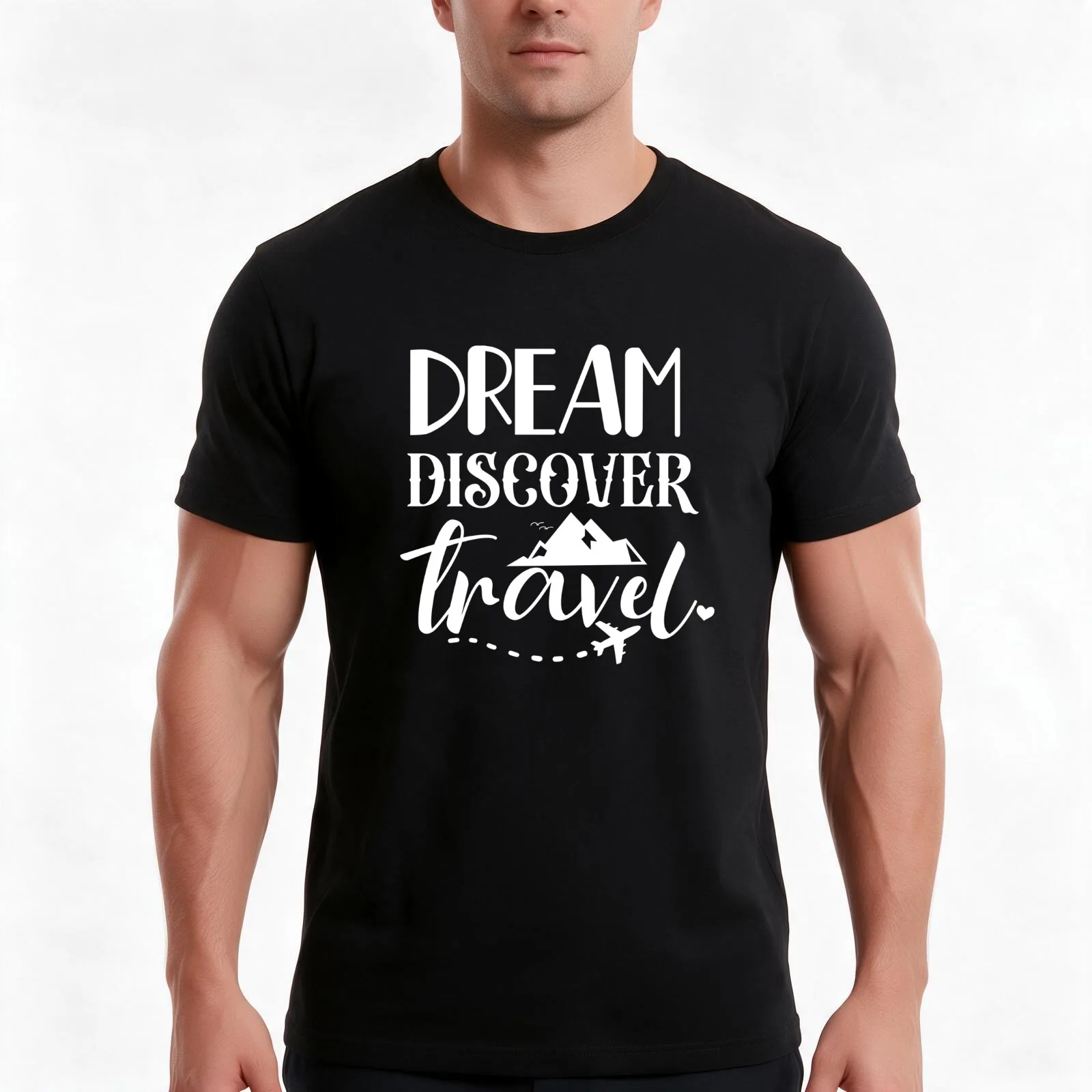 Dream Discover Travel T-Shirt Summer Casual Cotton Tee Oversized Streetwear Tops Vintage Graphic Print Unisex Men Women