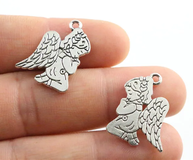 23x16mm 15pcs Antique Silver Plated Angel Girl With Wings Handmade Charms Pendant:DIY for bracelet necklace-P2-09