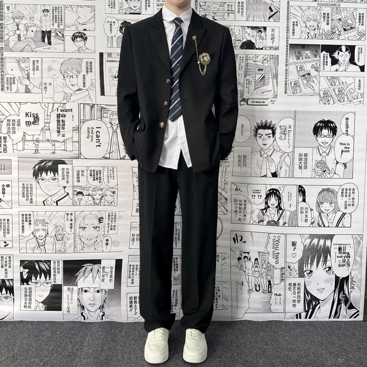 

Костюмный комплект Clete orm для старшеклассников и студентов колледжей: модный повседневный пиджак в западном стиле, молодежный, энергичный, на все сезоны.