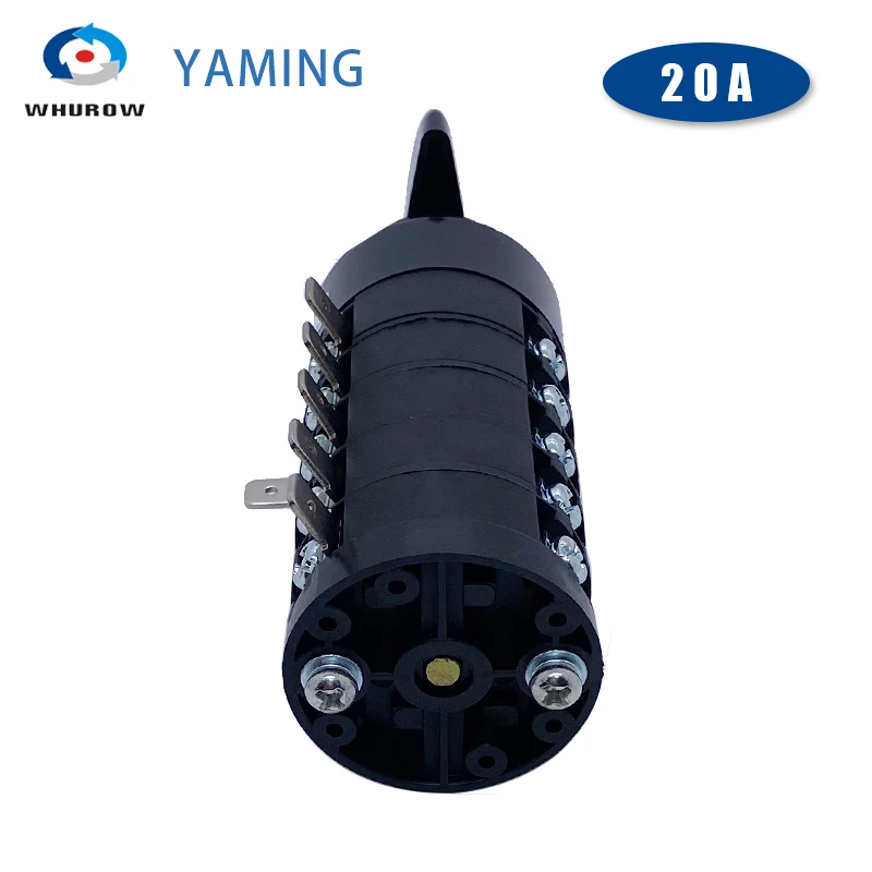 HZ5B-20/5 20A Five Poles Three Positions Universal Changeover Rotary Cam Switch Electric Control Motor Silver Contact
