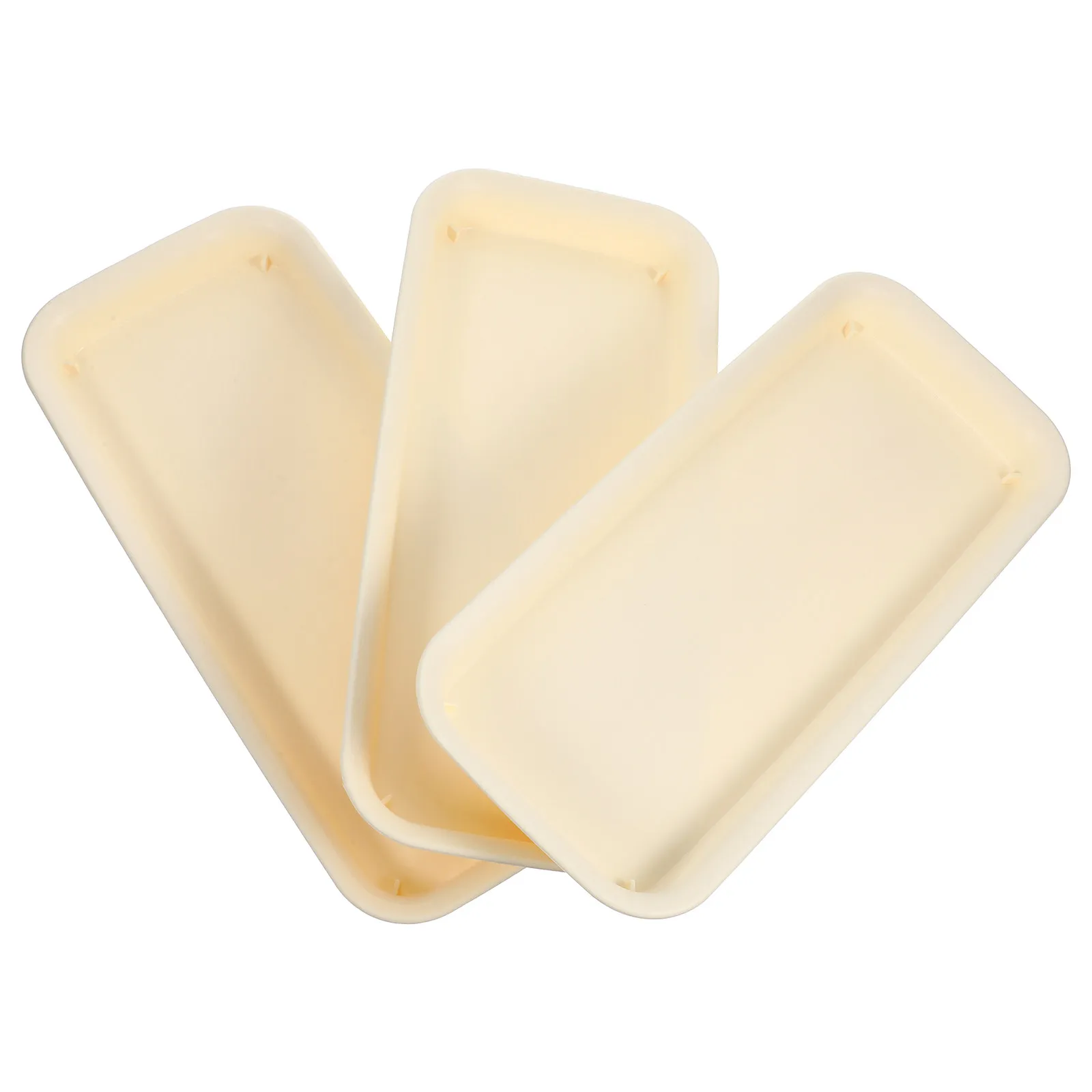 3Pcs Heavy Duty Plastic Planter Saucer Tray Rectangular Flowerpot Drip Tray for Indoor Plants Outdoor Potted Plants Water