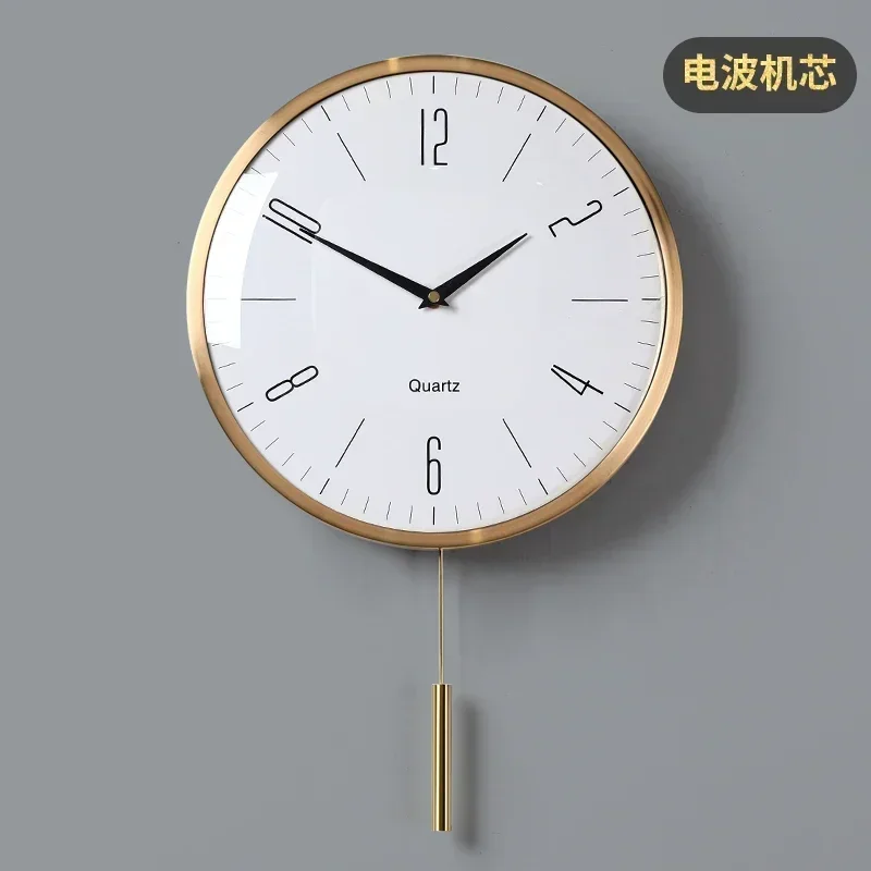 Automatic time-setting wall clock living room mute home radio wave light luxury clock decoration wall modern minimalist