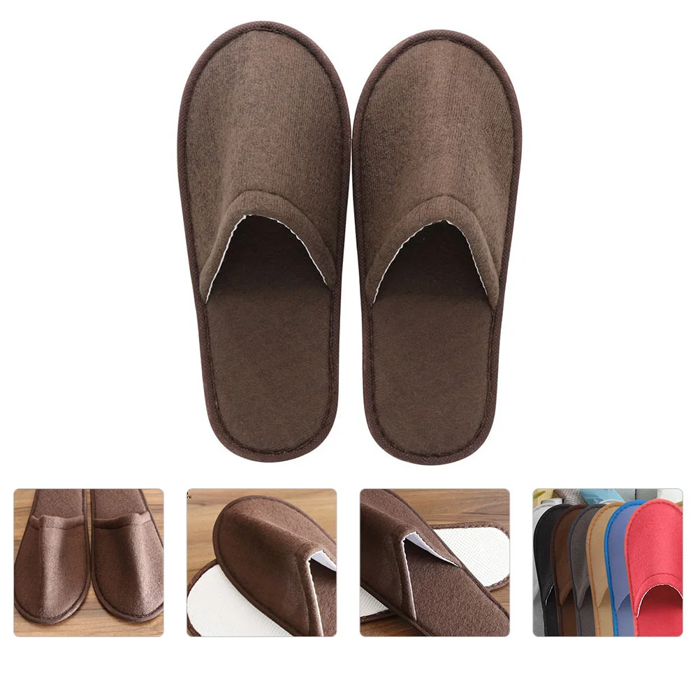 

10 Pairs Disposable Slippers Men House Home Indoor Hotel Non-slip Women's Cloth Spa Travel