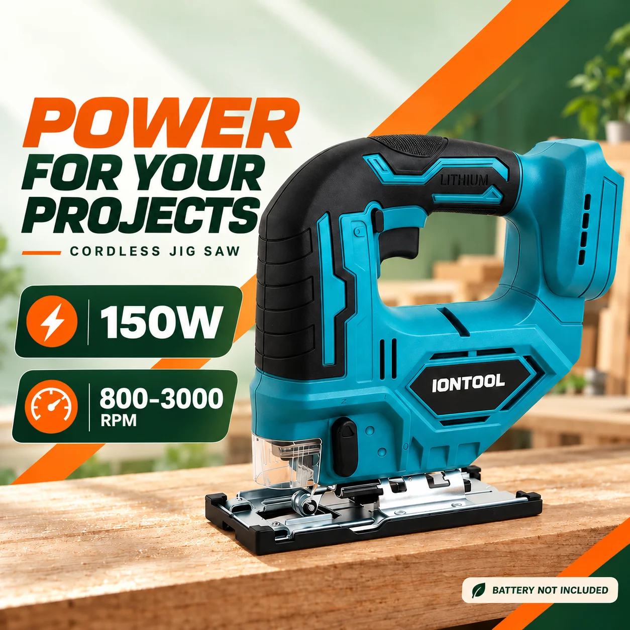 IONTOOL 150W 90mm Depth Lightweight Jigsaw for Furniture Dismantling and Renovation Projects Garage Bare Unit Chain Saw