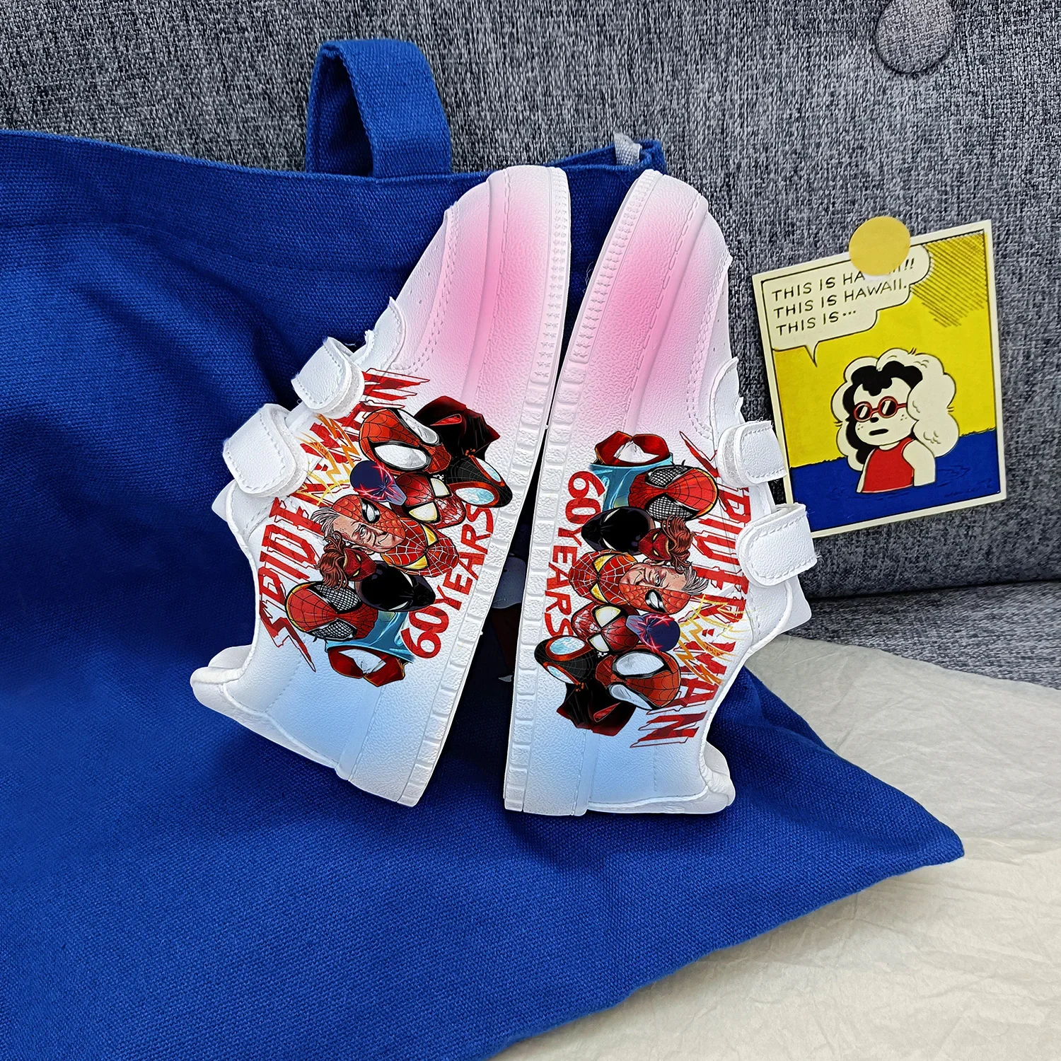 Disney kindercartoon Spider-Man schattige vrijetijdsschoenen zachte sportschoenen voor cadeau EU maat 25-38