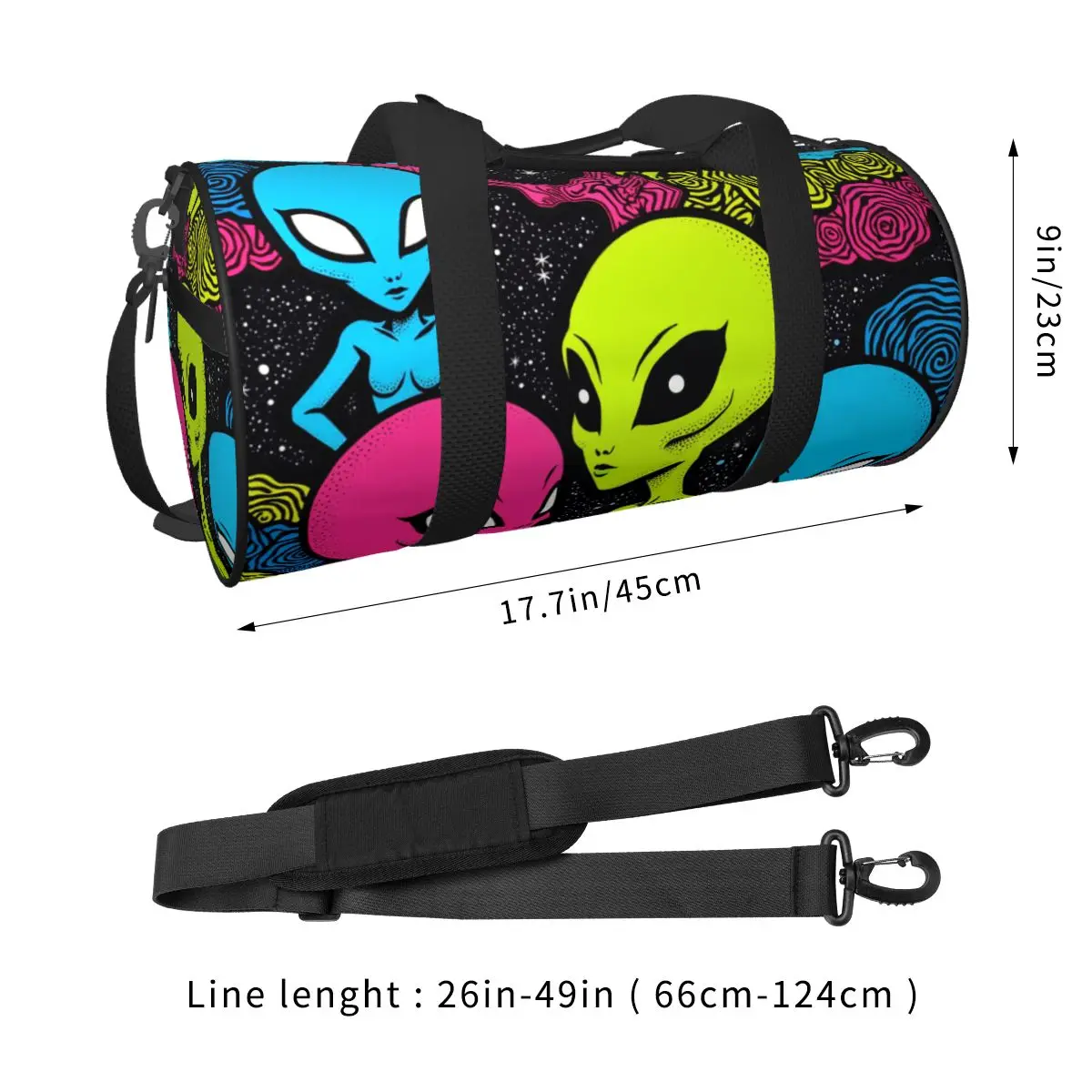 Y2k tas Tote Retro Techwear Alien Tote Bag Lucu Meme Anime Harajuku Travel Duffle Fitness tangan bagasi Streetwear Goth lucu estetika