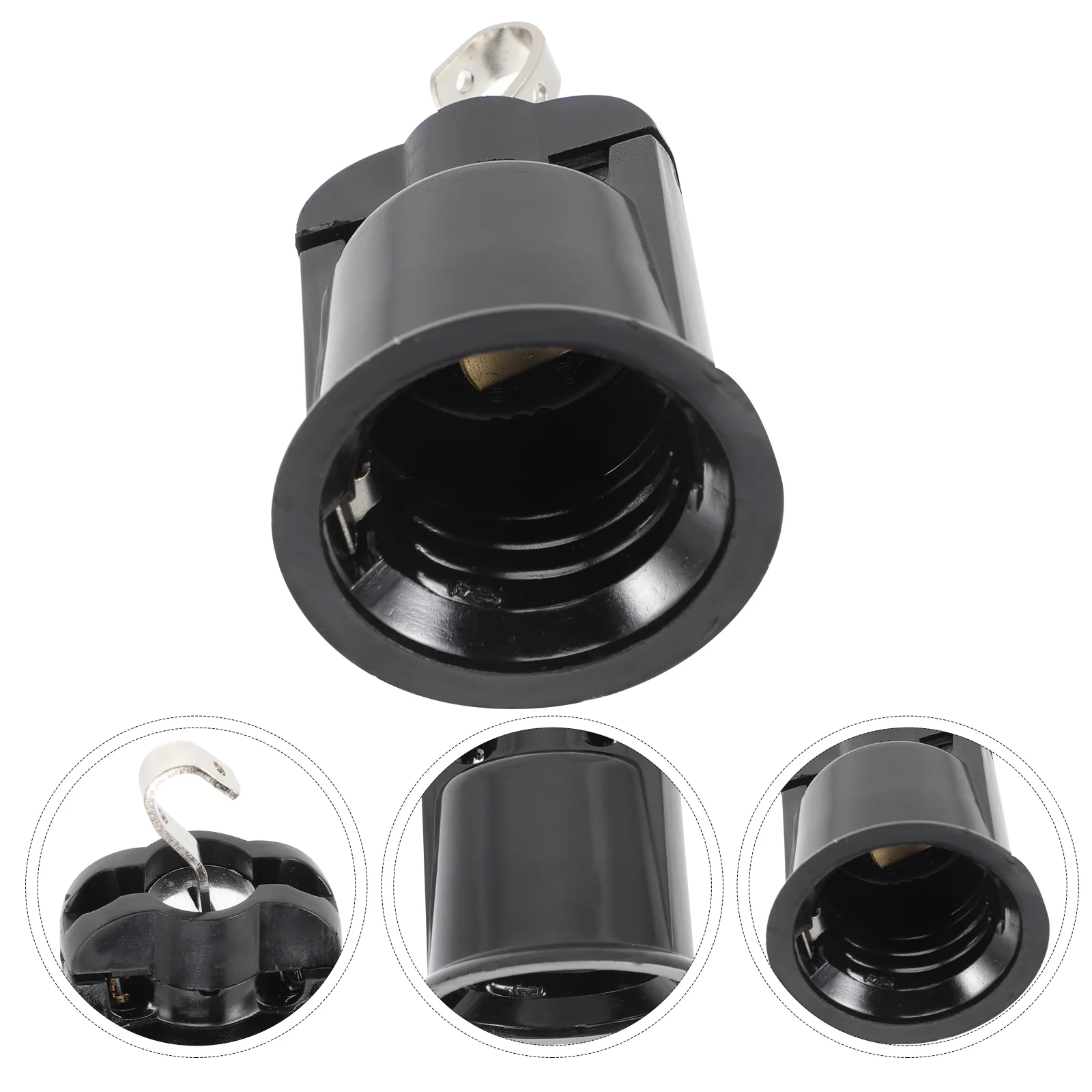 Lampu LED bohlam portabel soket, lampu portabel dengan kait lampu hitam untuk bagian Kamar Tidur ke colokan adaptor