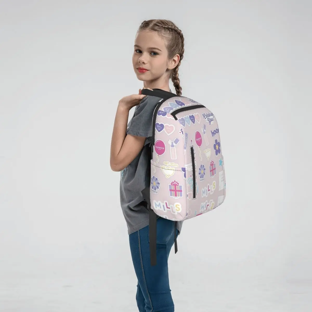 Florence By Mills Millie Bobby Brown (11) Backpack Large Capacity Boys Girls BookBag School Bag Shoulder Bags for Men Women