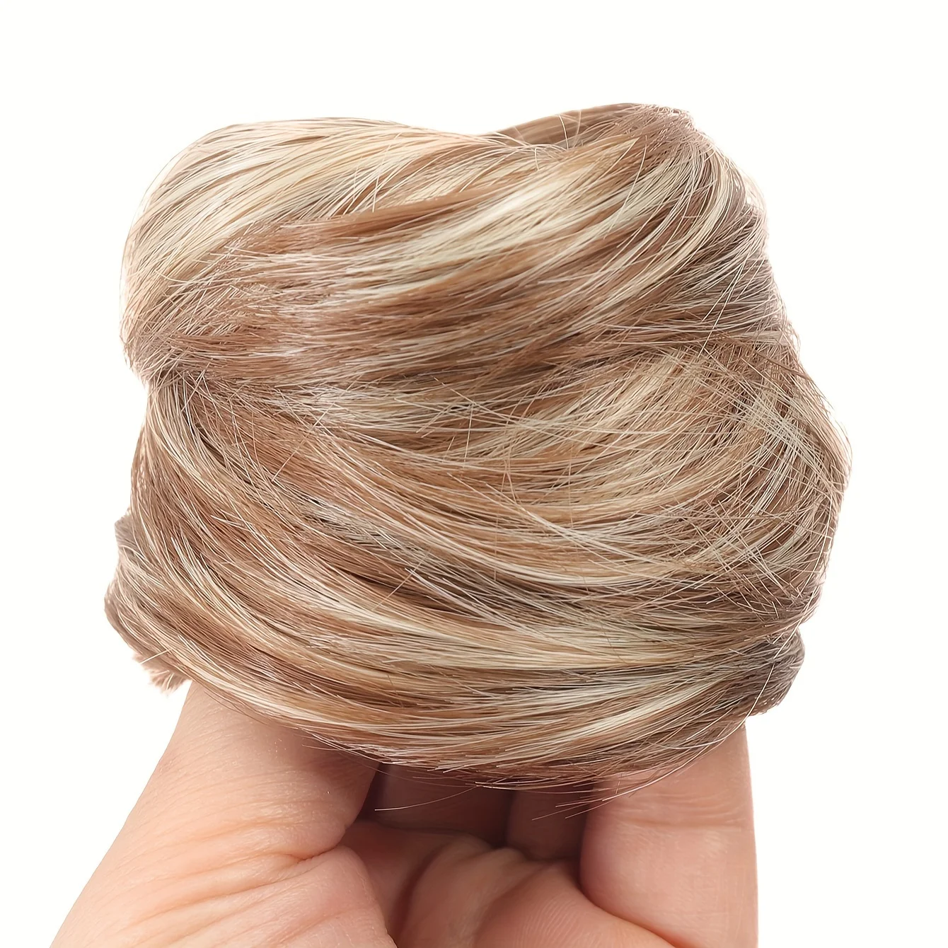Synthetischer Chignon, elastisches Gummiband, künstlicher Haarknoten, zum Anklipsen auf der Haare, Schwanzverlängerung, Hochsteckfrisur, Haarteil, Pferdeschwanz für Frauen, Weihnachten