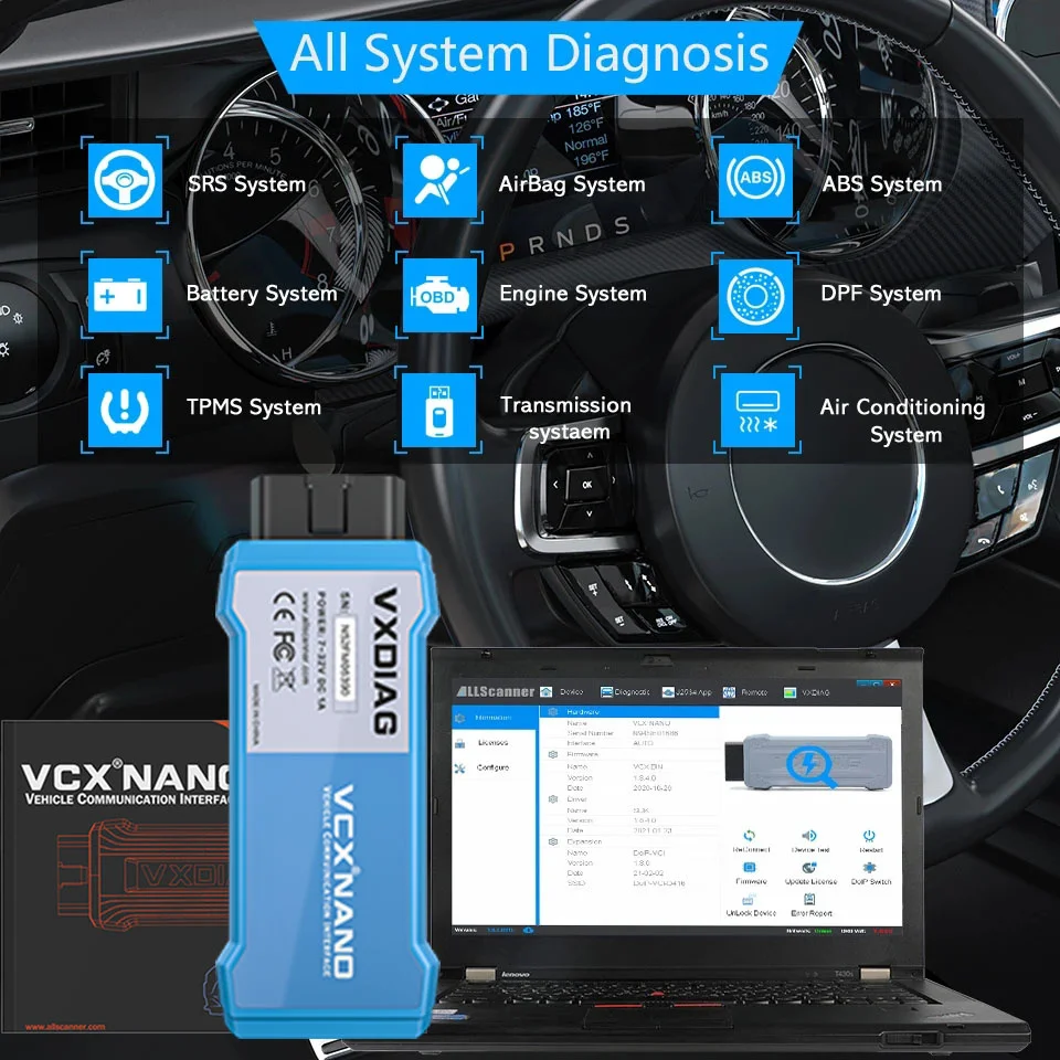 VXDIAG VCX NANO NX400 For Toyota J2534 Programming Techstream For Lexus Auto Diagnostic Tools ECU Coding Code Reader Scanner