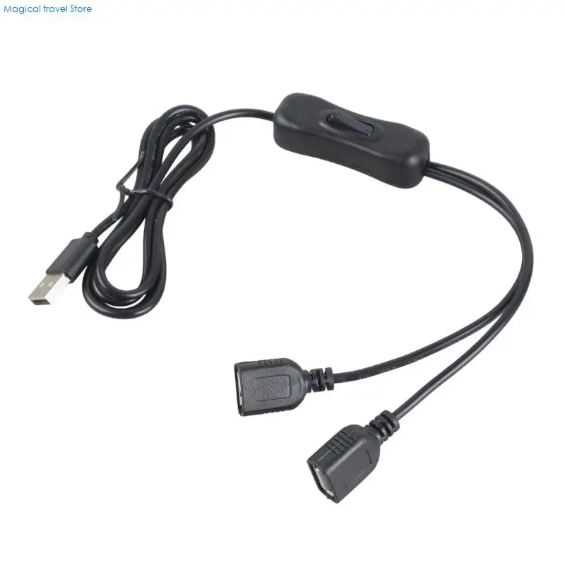 N2UB Double USB Charging Extension Cord Switcher Control Metal Plastic Construction 3 Length For Electronics