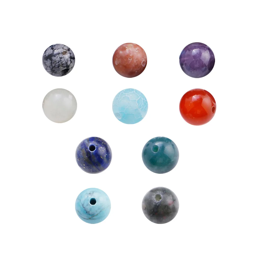 

100Pcs Natural Stone Round Beads 8Mm Smooth Premium DIY Jewelry Making Kit for Bracelets Necklaces Handmade Accessories Craft