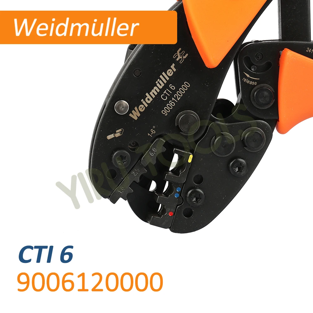 

Weidmuller 9006120000 CTI 6 Пресс-инструмент, Инструмент для обжима контактов, 0,5 мм2, 6 мм2, Обжим овальный, Двойной обжим