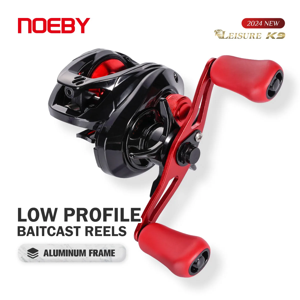 Noeby Leisure K9 Baitcasting Reel, Low Profile, Aluminum Frame, 7.1:1 Gear Ratio, 7kg Drag, Bass, Freshwater Sea Fishing Reels