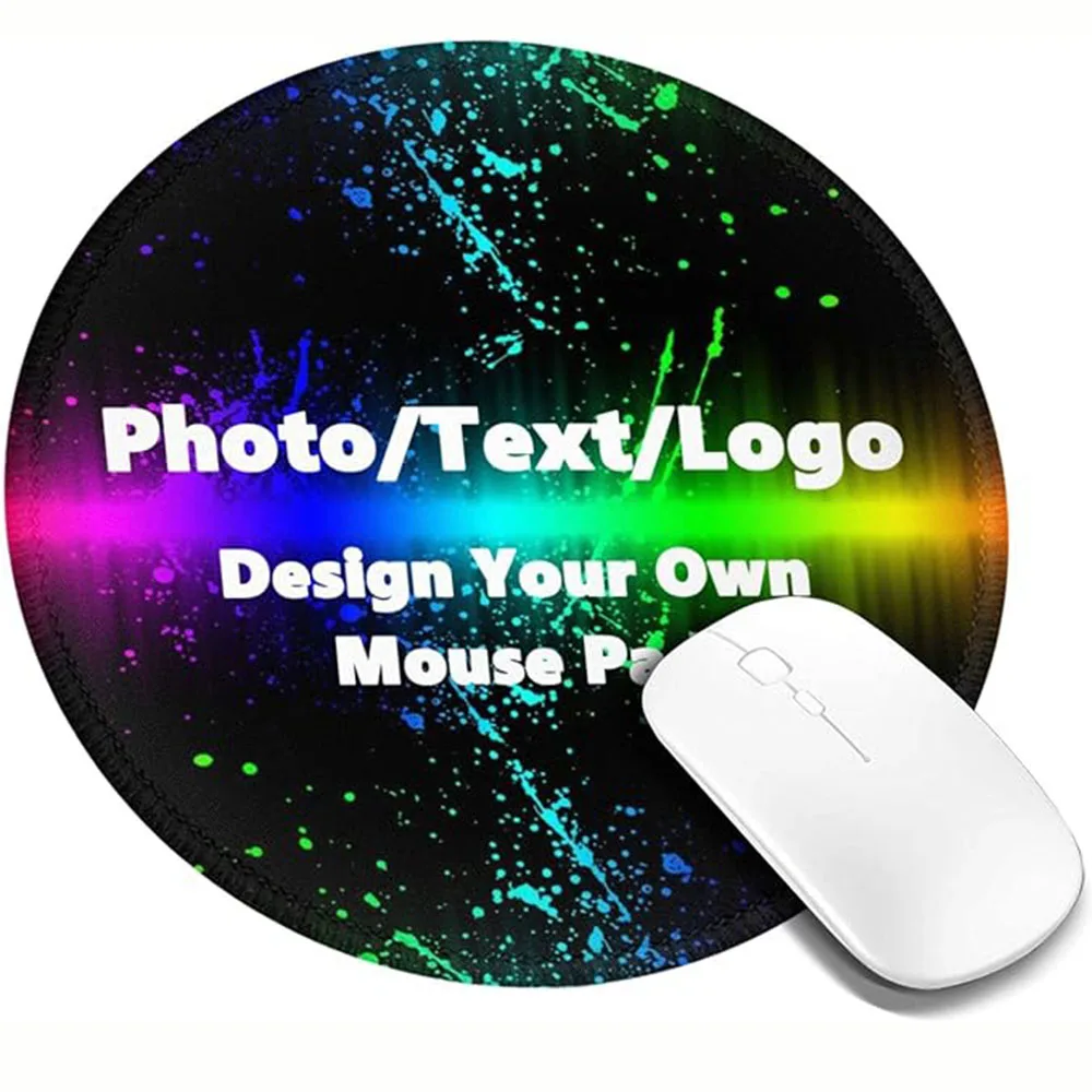 DIY and Printing Waterproof Round Mouse Mat 7.87 inch for Laptop Office Gaming Mouse Pad Personalised with Photo, Text or Logo